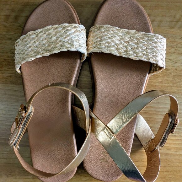 MIA kids sandals brown/gold size 5 - Picture 1 of 3